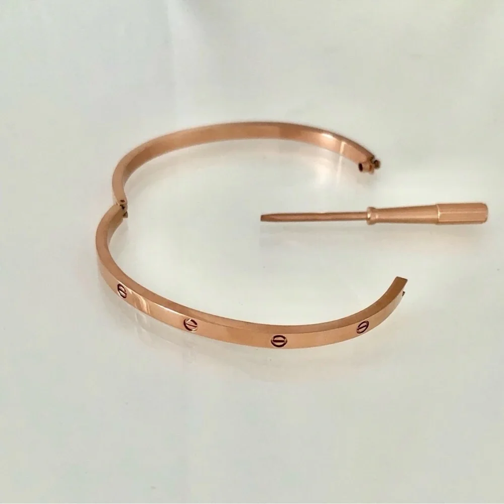 Generic Rose Gold Small Model Screw Bangle Bracelet and Screw Driver